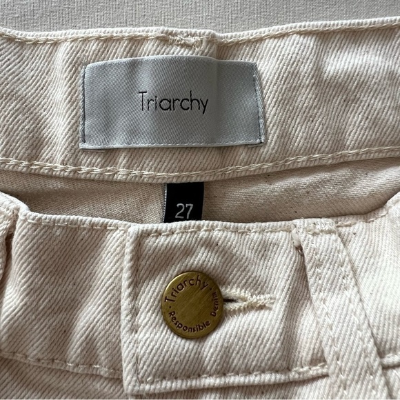 Triarchy High Rise Wide Leg Jeans in Off White - Picture 7 of 16